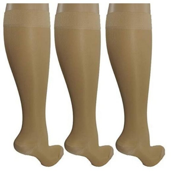 3 Pair Sheer Nude Large/X-Large Ladies Compression - Picture 2 of 6